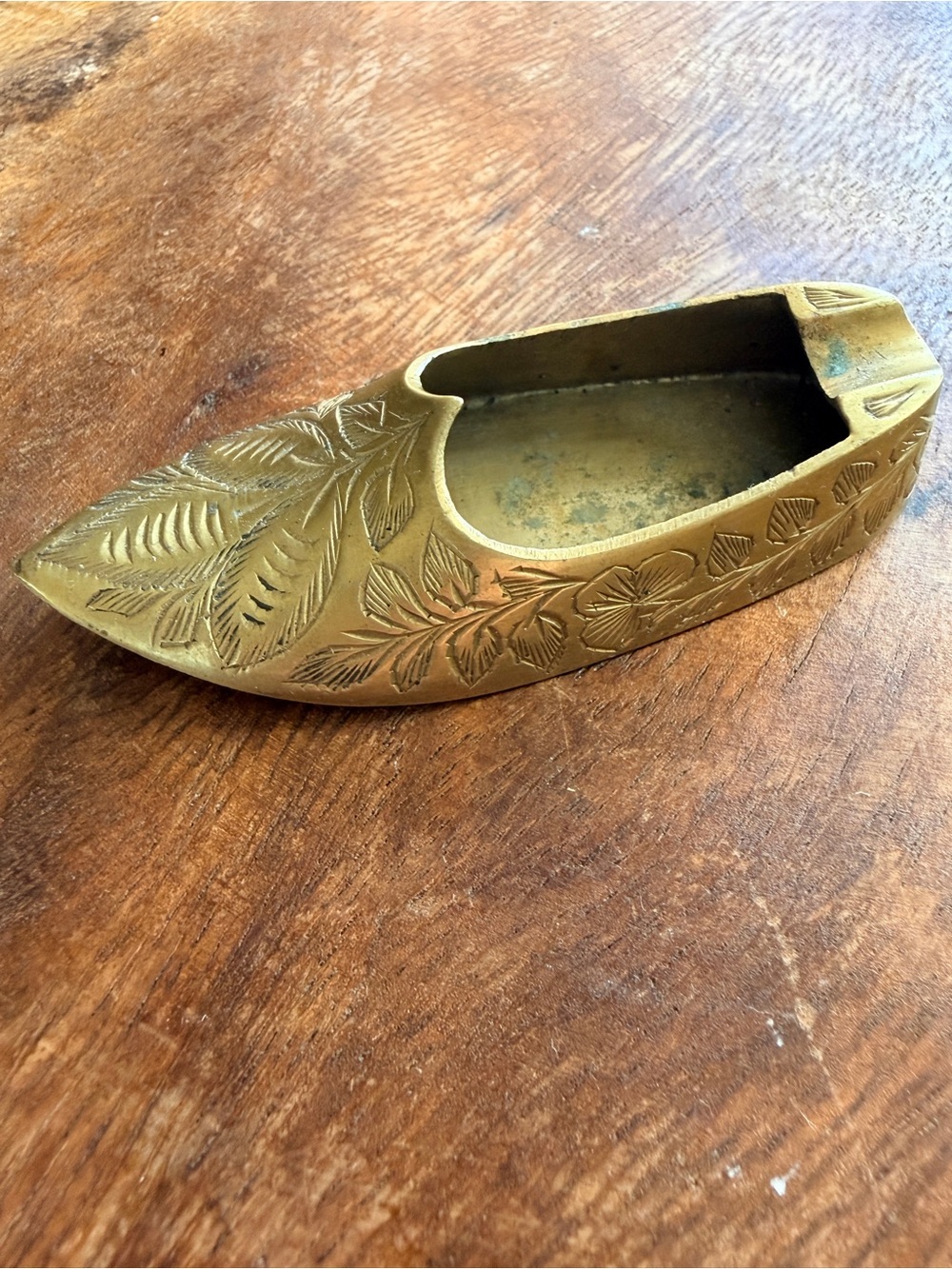 Vintage Brass Decorative Ashtray Shoe